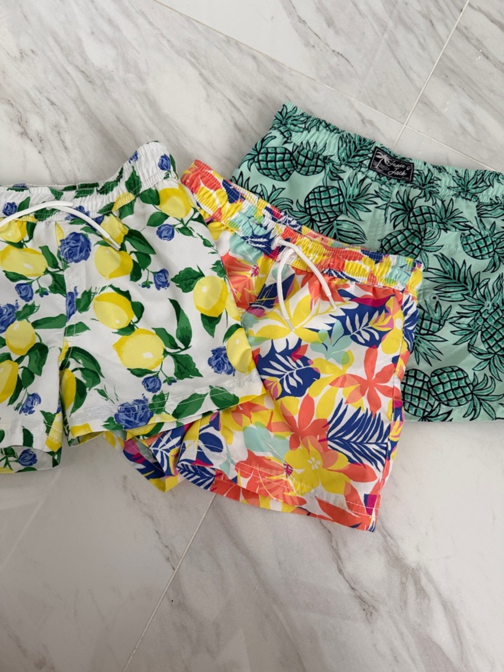Janie and Jack Kids Swim Trunks - Yellow, Green, Blue, Coral, Teal